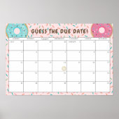 Poster Donut Baby shower à thème devine la date d'échéanc (Devant)