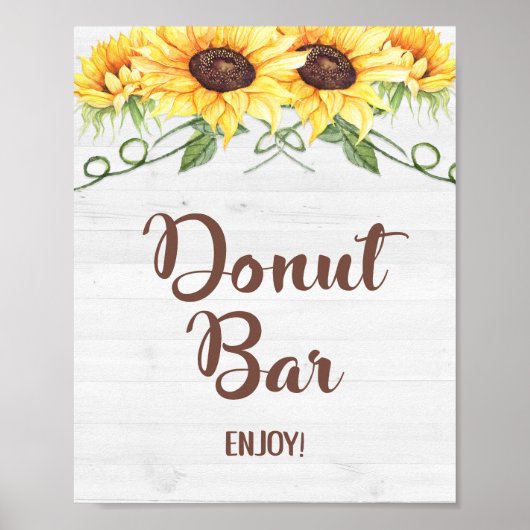 Poster DONUT BAR Douche tournesol ou signe de fête (Devant)