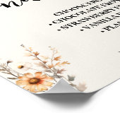 Poster Donut Bar Mariage Fête des mariées Automne Fleurs  (Coin)