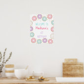 Poster Donut Pink Gold Pastel Bienvenue (Cuisine)
