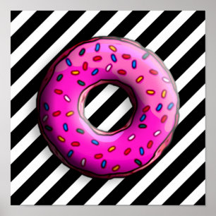 Poster Donut Pinky avec des arrosages colorés + vos idées
