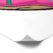 Poster Donut Rose Cartoon Avec Saupoudrages (Coin)