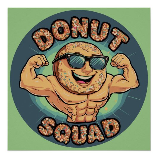 Poster Donut Squad - Muscles & Glaze (Devant)