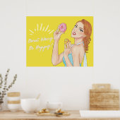 Poster Donut Worry, Be Happy (Cuisine)