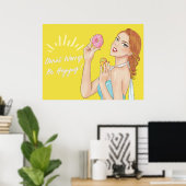 Poster Donut Worry, Be Happy (Bureau à domicile)