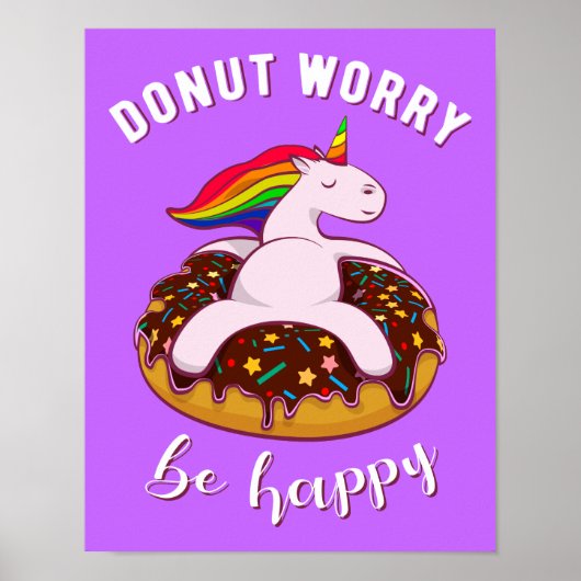 Poster Donut Worry Be Happy I (Devant)