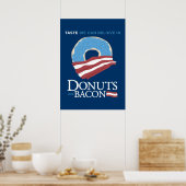 Poster Donuts et Bacon : Goût on peut croire en - bleu (Cuisine)