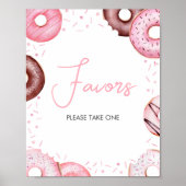 Poster Donuts roses et Diapers Baby shower Faveurs (Devant)