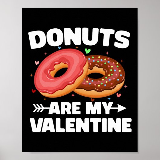 Poster Donuts Sont Mon Valentin Mignons Amoureux De Donut (Devant)
