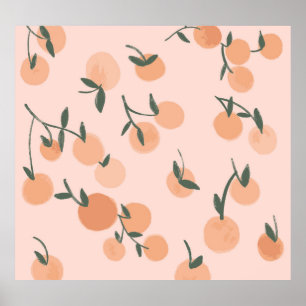 Poster Doodart : Orange Cherry Vintage Motif