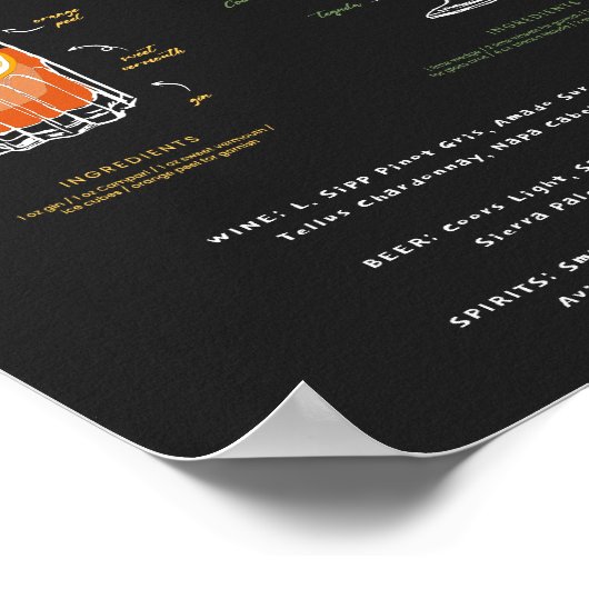 Poster Doodart rétro lunaire | Boisson signature (Coin)