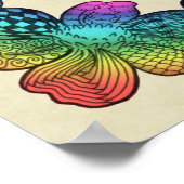 Poster Doodle à fleurs arc-en-ciel (Coin)