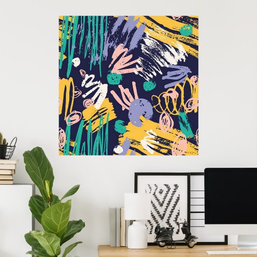 Poster Doodle Abstrait (Bureau à domicile)