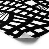 Poster Doodle Abstrait bio tiré à la main noir et blanc (Coin)