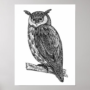 Poster Doodle animal Totem sauvage 2