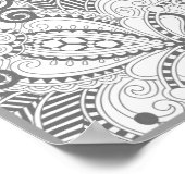 Poster Doodle Carré de fleurs 2 (Coin)