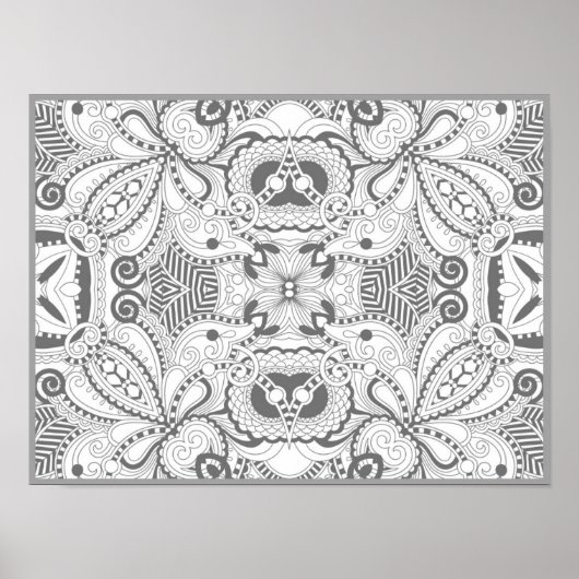 Poster Doodle Carré de fleurs 2 (Devant)