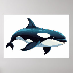 Poster Doodle Cute Orca