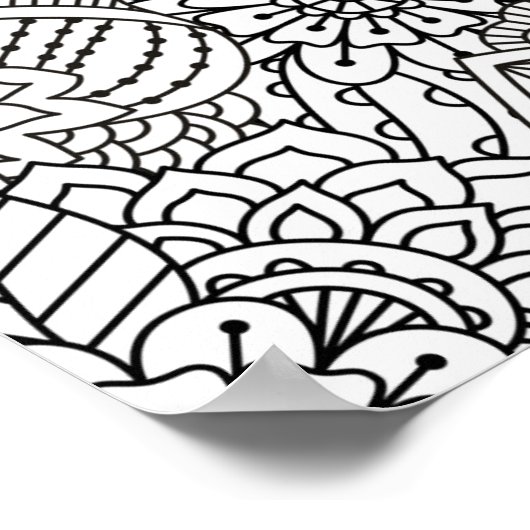 Poster Doodle de conception de fleurs 2 (Coin)