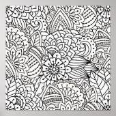 Poster Doodle de conception de fleurs 2 (Devant)