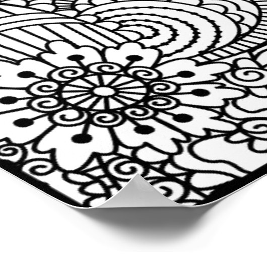 Poster Doodle de fleurs 2 (Coin)