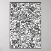 Poster Doodle de fleurs 2 (Devant)