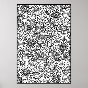Poster Doodle de fleurs 2