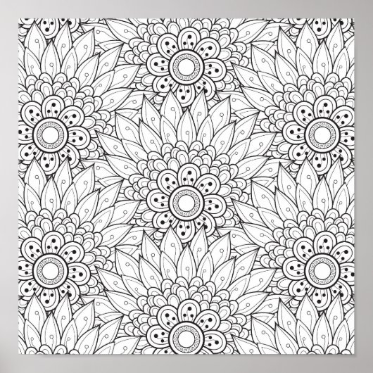 Poster Doodle de jardin floral 2 (Devant)