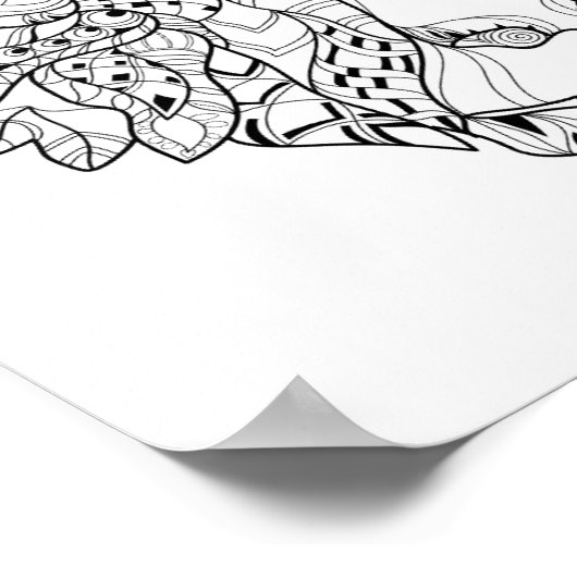 Poster Doodle de tête de singe 2 (Coin)