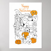 Poster Doodle d'Halloween Kawaii (Devant)