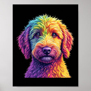 Poster Doodle d'or Chien Colorful Goldendoodle Visage Chi