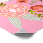 Poster Doodle d'or Floral Dog Art (Coin)