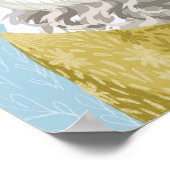 Poster Doodle doré Fleur Wreath Chien Portrait (Coin)