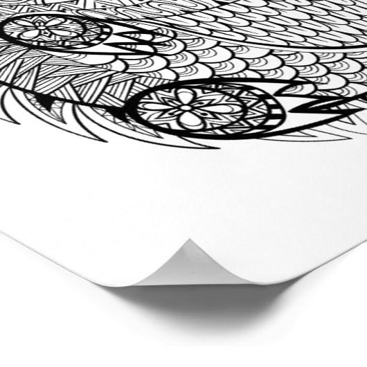 Poster Doodle Echidna tiré à la main 2 (Coin)