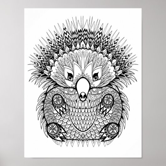 Poster Doodle Echidna tiré à la main 2 (Devant)
