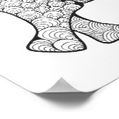 Poster Doodle éléphant 2 (Coin)