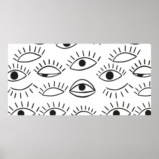 Poster Doodle eye, motif sans soudure. (Devant)