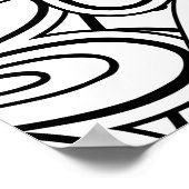 Poster Doodle Folk Art Floral Line Motif (Coin)