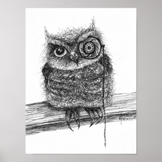 Poster Doodle Owl (Devant)