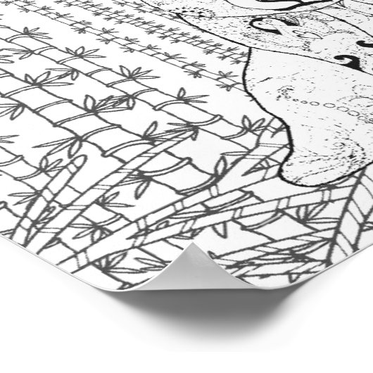 Poster Doodle Panda Bambou 2 (Coin)