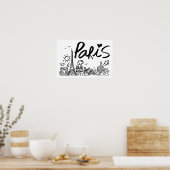 Poster Doodle Paris City (Cuisine)