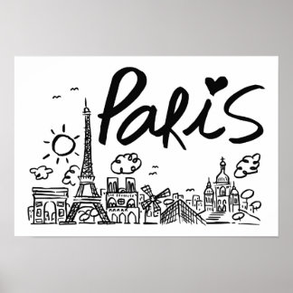 Poster Doodle Paris City