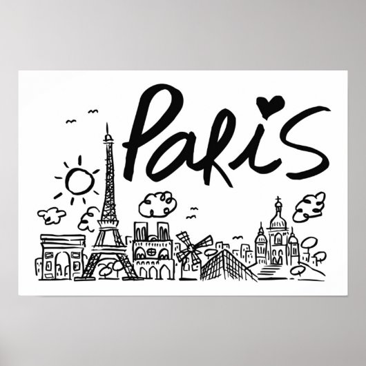 Poster Doodle Paris City (Devant)