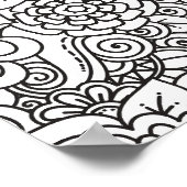 Poster Doodle rétro floral 2 (Coin)