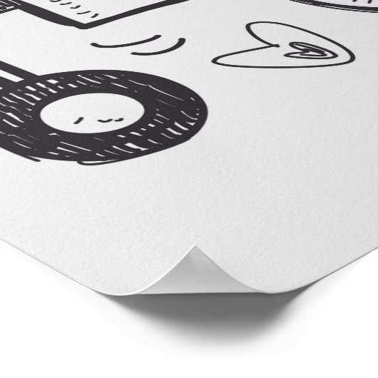 Poster doodle robot élément, illustrateur ligne outils ti (Coin)