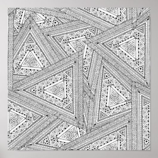 Poster Doodle tribal 2 (Devant)