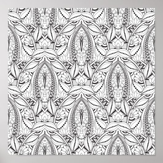 Poster Doodle tribal Abstrait 2 (Devant)