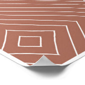 Poster Doodles géométriques Rouille d'argile (Coin)