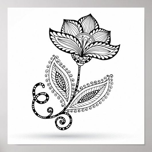 Poster Doodles Henna Paisley Mehndi 2 (Devant)