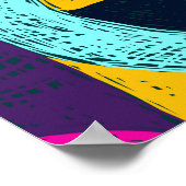 Poster Doodles rétro : pop art géométrique. (Coin)